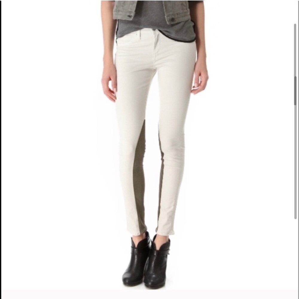 RAG & BONE White Skinny Jeans Gray Lamb’s Leather